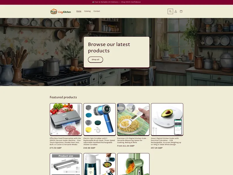 Web Design — TheCozyKitchen - Magazin DropShipping : site realizat de NCHDesign, previzualizare design