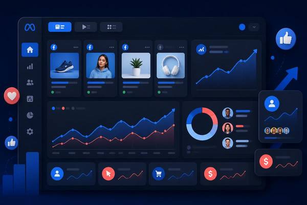 Dashboard campanii Facebook Ads administrate de NCHDesign