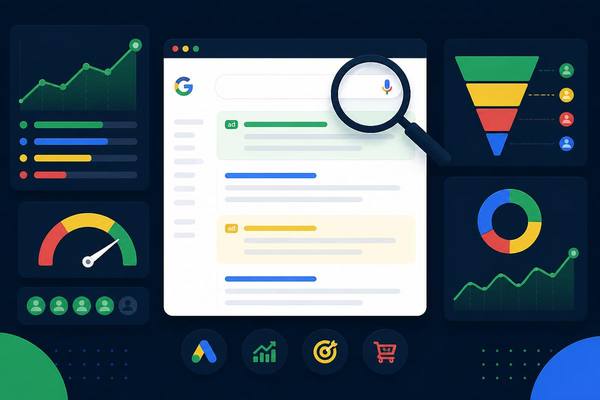 Dashboard campanii Google Ads administrate de NCHDesign